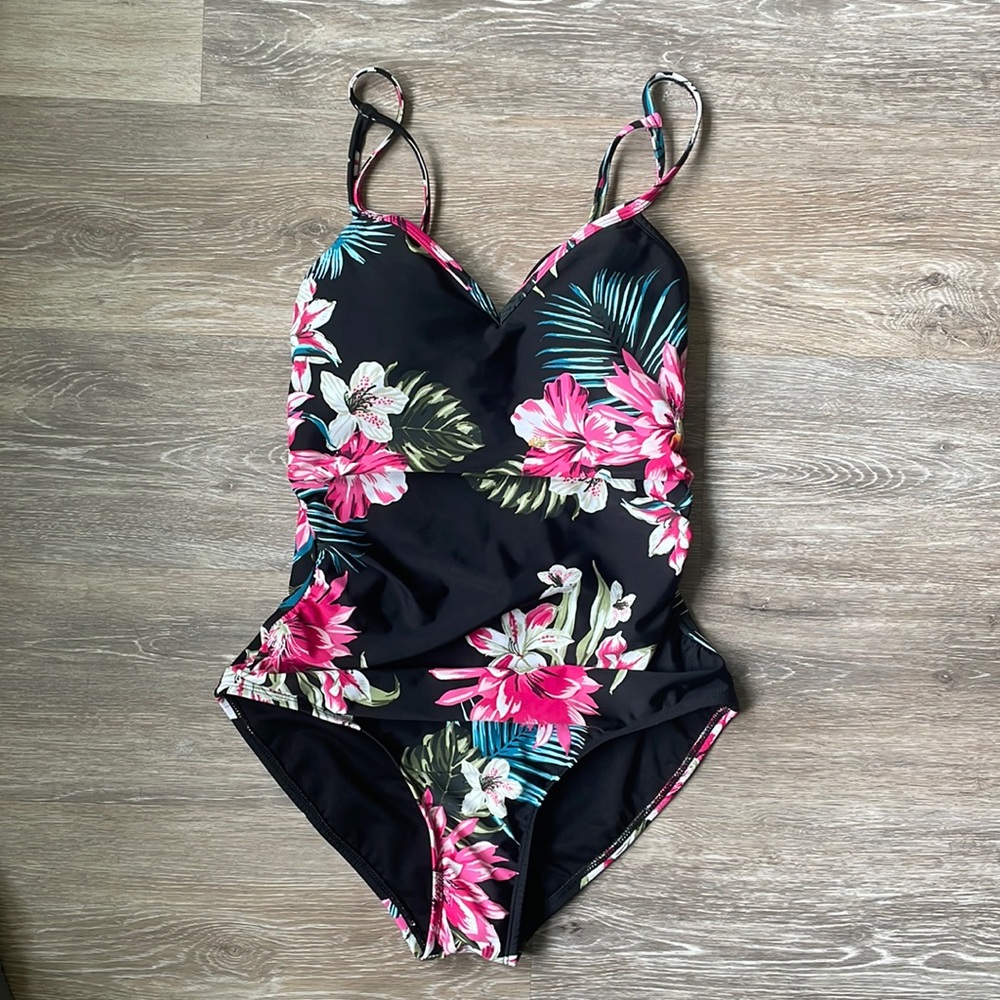 Kona Sol Bathing Suit High Coverage One Piece NWT
